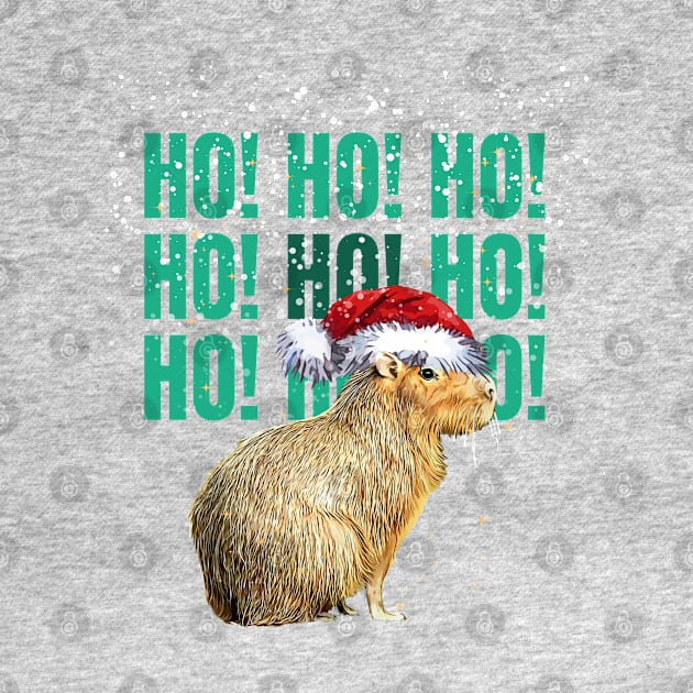 Capybara Christmas and HO! HO! HO! Cute capybara by Collagedream